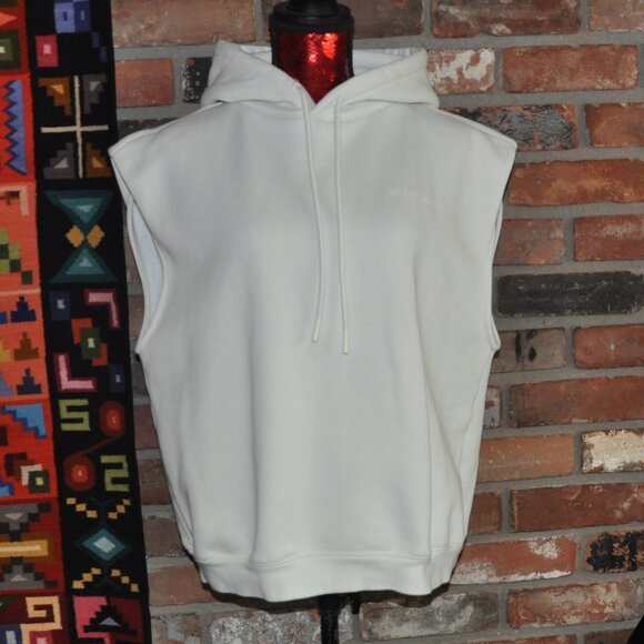 Sweaty Betty London Powerhouse Sleeveless Cream Fleece Hoodie Sweater S 38 - Picture 3 of 8